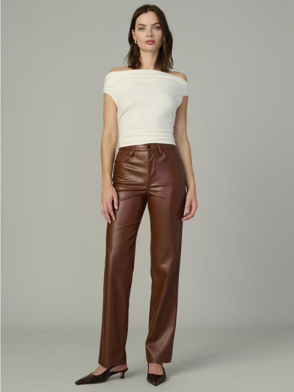 Joes Jeans Margot Straight Leg Pant Vegan Leather - Size 31